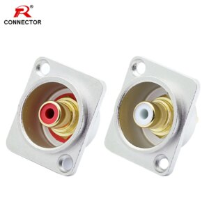 1pc RCA Panel Mount Chassis Connector, Excellent quality, Silver RCA Female Socket, Red&White Colors Available