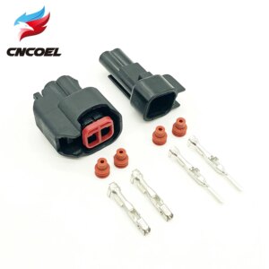 1set 2 Pin male and female ev6 ev14 USCAR Fuel Injector Pigtail Connectors sr20det rb30 GTR FAST ls2 ls3 universal