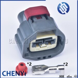 2 Sets 2 Pin Waterproof Automotive Electrical Wire Connector 6.3 MM Female Plug 7283-5596-10 7282-5596-10 With Pins And Seals