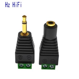 2PCS 3.5 jack connector stereo adapter 3.5mm RCA audio mono channel plug To Screw terminal audio mono channel plug