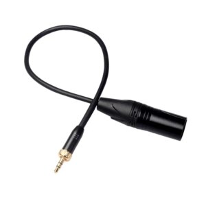 3.5mm Audio Male Plug with Internal Thread to 3Pin XLR Male Adapter Cable for Sony D12/D21 for Sennheiser Wireless Microphones