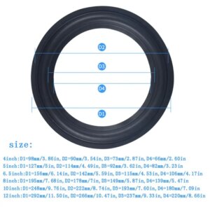 4/5/6.5/8/10/12" Elastic Rubber Ring Speaker Surround Repair Foam Woofer Edge