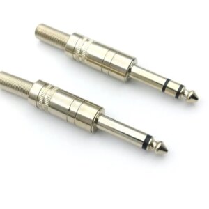 4pcs metal 6.35mm 1/4" Male mono/Stereo Audio TRS Jack Plug Connector soldering