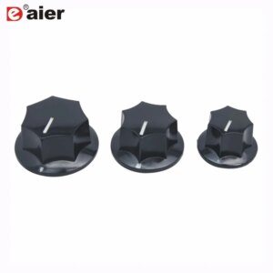 5PCS Black Turning Control Fluted Bakelite Knob With 6.35mm Shaft Hole Diameter Guitar Parts For Potentiometer Rotary