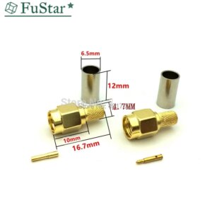 5PCS SMA Male/Female Connector SMA-J-3.0 Plug RF Coaxial Connector Crimp For RG58 LMR195 RG-400 RG-142 50-3 Cable RF SMA Hot New