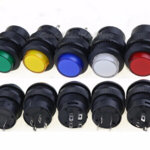 5PCS self-lockin 16MM Latching/Momentary push button switch with 5Color LED lighting 4Pin R16-503/AD R16-503/BD