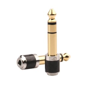 6.35mm Jack Audio Connector 3 Pole Carbon Fiber Speaker DIY Stereo Headset Gold Plated Wire Connector Repair Earphone Plug