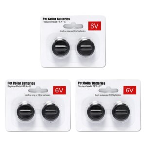 6Pcs/ Bag 6V Pet Collar Batteries Compatible with PetSafe RFA-67 6 Volt 280mAh Replacement Battery