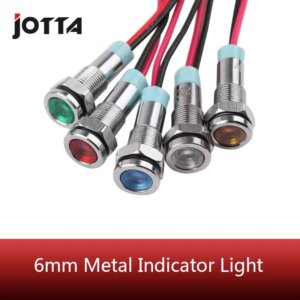 6mm Metal LED Indicator light waterproof Signal lamp 6V 12V 24V 220v red /yellow/ blue/ green /white