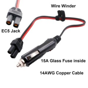 Car Cigarette Lighter Plug to EC5 Female Emergency Battery Booster Portable Jump Starter Cable On-board electrical Adapter Cord