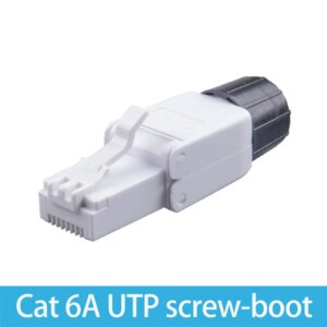 Cat 6a Cat6 Ethernet Connector RJ45 Conector UTP Screw Boot 8P8C Plug Tool Free Connection Repeatable Using For 23-26AWG Cable