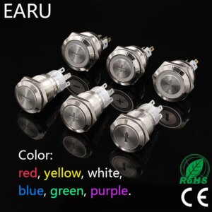 Cutomize Logo Custom-made Metal Push Button Switch Fixation Latching Momentary Reset + - Arrow Plus Minus Waterproof LED Light