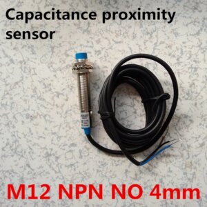 Cylinder type proximity capacitance sensor M12 NPN NO normally open switch DC 3 wires distance 4mm detect metal/non-metal