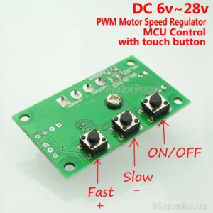 DC 6v 12v 28v 2A DC Motor Speed PWM Regulator Module Touch Button Switch MCU Controller