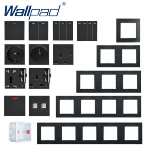 DIY Metal Wall Socket Button Switch Electrical Outlet Brushed Metal Frame PC Function Key Free Combination S6 Series Wallpad