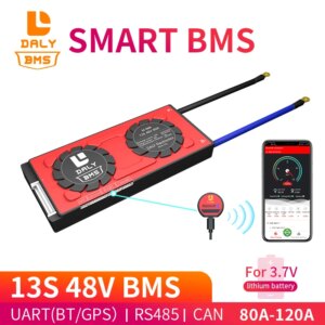 Daly 18650 smart BMS 13S 48V 80A 100A 120A Bluetooth 485 to USB device NTC UART software togther Lion LiFepo4 Battery BMS