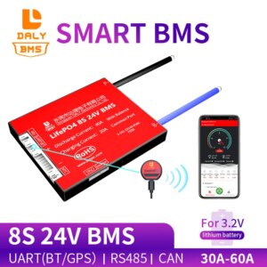 Daly 3.2V 18650 smart BMS 8S 24V 30A 40A 60A Bluetooth 485 to USB device NTC UART software togther Lion LiFepo4 Battery BMS