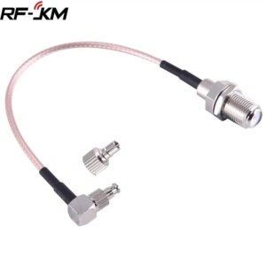 F Female To TS9 & CRC9 Male Plug Coaxial Adapter RF Connector RG316 cable 15cm