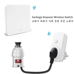 Food Waste Disposers Garbage Disposal Wireless Switch Remote Control EU Korea Plug 1HP No Drilling No Pipe Replace Air Switch,