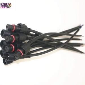 Free shipping 5/10/20/50 pairs Male to Female 2pin 3pin 4pin 5pin led Connector Waterproof IP68 BLACK Cable for LED Strips Light
