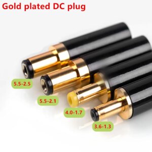 Gold Plated DC Plug 5.5*2.5 5.5*2.1 4.0*1.7 3.5*1.3 for DAC TV Box Amplifier Power Cable G50