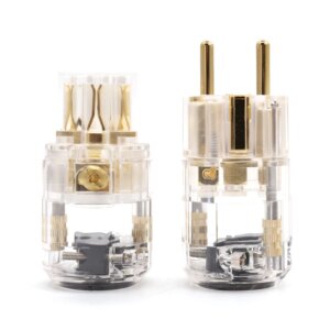 HI-End Schuko plug EU version power plugs for audio power cable 24K Gold Plated Male Plug Female IEC Connector