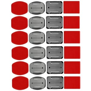 Helmet Accessories Kit Set 12x Surface Mounts + 12x Adhesive Stickers Sticker Pads for GoPro Hero 7/6/5/4/3+/3 Hero Session SJ40