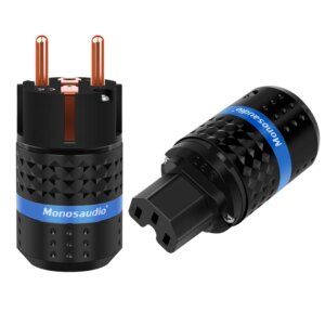 Monosaudio E102/F102 99.998% Pure Copper Schuko Power Plug European standard Power Connector IEC Female Plug