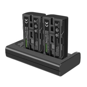 Neewer NP-F550 Battery Charger Set for Sony NP-F970 F750 F960 F530 F570 CCD-SC55 TR516 TR716 and More 2-Pack 2600 Replacement