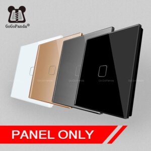 (Panle Only）Touch Switch Panel Square 86mm *86mm EU UK 1G 2G 3G Luxury Crystal Glass White Black Grey Gold 1 Piece not 4Pieces