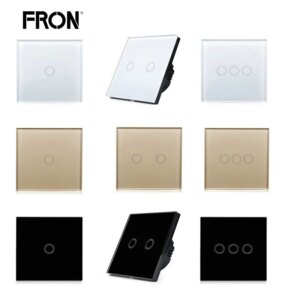 Smart switch,touch switch，EU standard switch, white crystal, glass panel, 1 set, 1 way, wall touch screen