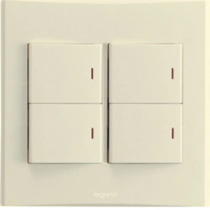 Switch 4-key with light Anam Legrand Zunis 7100 22 beige