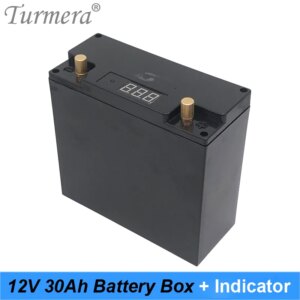 Turmera 12V 30Ah Battery Box Storage Case with Capacity Indicator Build 48Piece 18650 Battery for Uninterrupted Power Supply 12V