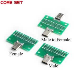 Type-C Male to Female USB 3.1 Test PCB Board Adapter Type C 24P 2.54mm Connector Socket For Data Line Wire Cable Transfer