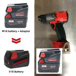 USB Battery Adapter Converter for Milwaukee M18 18V Li-Ion Battery to V18 Li-Ion Battery Batteries Converter Adapter