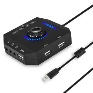 USB Hubs Audio Adapter External Stereo Sound Card 3.5mm Headphone Microphone PC