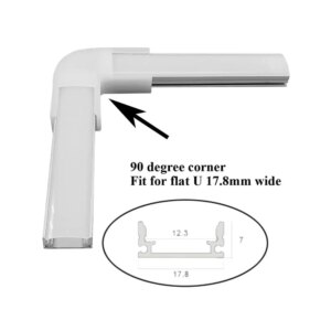 V Corner Connectors Aluminium Profiles Channel Holder 90 Degree Plastic Milky White 4.5cm For LED Strip Bar Light Flat Shape