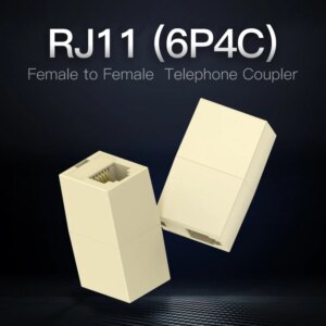 Vention High Quality RJ11 6P4C Telephone Straight Coupler, Telephone Cable Extender Joiner Adapter Connector Female to Female