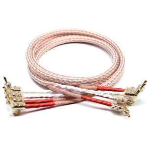 XSSH audio Hi-end DIY HIFI Silver Plated Y shape spade to banana plugs 12TC 24 core speaker cable Cord Wire