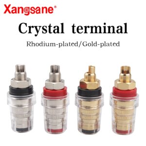Xangsane 4pcs crystal transparent hifi terminal power amplifier amplifier banana plug interface welding-free short column