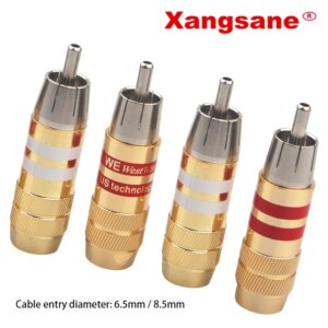 Xangsane 8PCS 20PCS 50PCS 100PCS gold-plated signal cable plug power amplifier signal cable plug fever audio RCA lotus plug