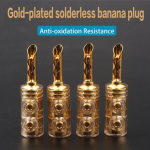 xangsane 8pcs pure copper gold-plated banana plug power amplifier decoder speaker cable connector Audio cable plug