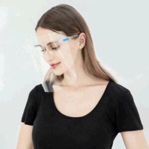 100pcs Protective Head Wear Full Face Shield With Glasses Adult Anti-saliva Transparent Visor Work Head Eye Protection Anti-fog