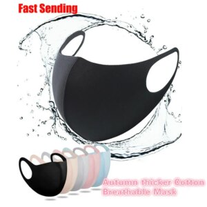 10pcs Black Cotton Face Mouth Mask Cover Anti Haze Dustproof Washable Women Men Adult Mouth Masks Mascarilla Breathable PM2.5