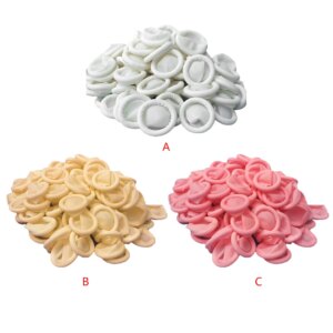 120pcs Disposable Fingertip Protective Gloves Anti Static Single Use Makeup Eyebrow Extension Gloves Tool Latex finger set