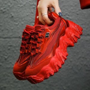 2020 Autumn Women Chunky Sneakers Platform Fashion Luxury Designers Sports Casual Shoes Tenis Female Vulcanized Shoes Woman Red