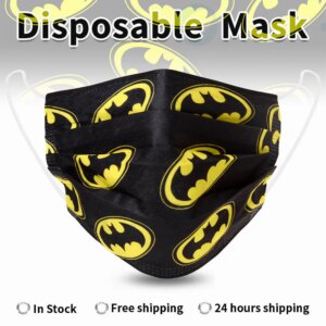 3 Layer Bat man Disposable Mask Non-woven Mascarillas Dust Face Mask Thickened Disposable Mouth Mask Dust Filter Safety mascaras