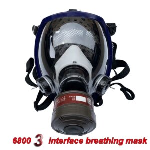 3 ports Multipurpose Full Gas mask spherical Super clear Fully sealed Protective mask Spray paint Industrial pollution gas mask