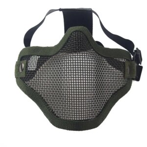 Airsoft Field Wargame Tribal Chief Mask Half Face Metal Steel Net Mesh Hunting Tactical Protective Airsoft Mask