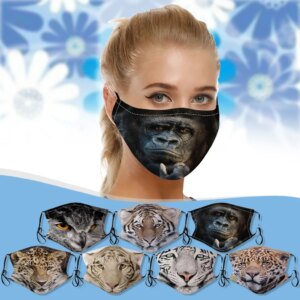 Animal Printed Face Mask Reusable Mask Adult Protective Mouth Cover Washable Mouth Mask Breathable Mouth Caps mascarillas